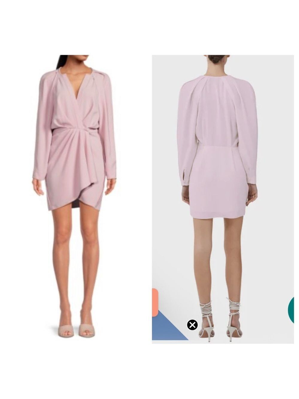 Iro Nadine Draped Faux Wrap Sheath Dress in Lilac Size US 4 EU 36 NWT